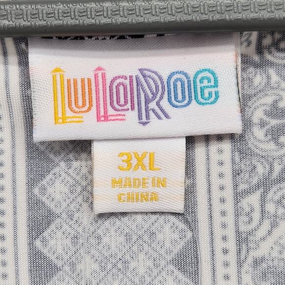 NWT LuLaRoe Michelle Navy & White Geometric Pattern Plus Wrap Dress Women's 3X - Picture 2 of 7